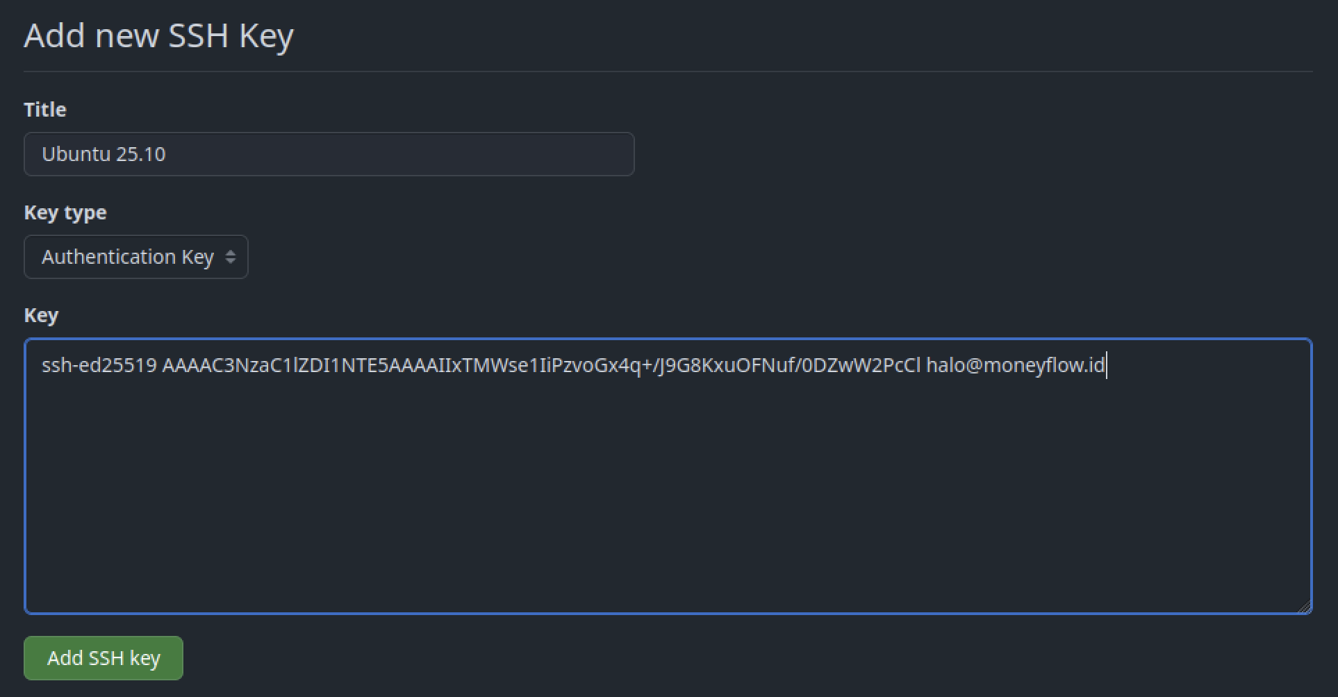 Save SSH Key