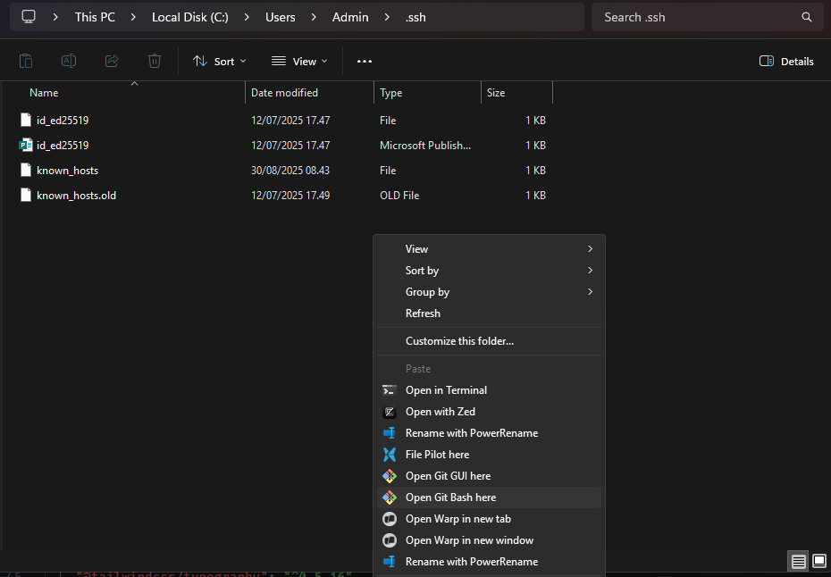 Windows ssh location